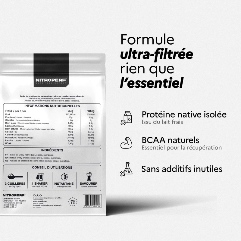 NITROPERF - Whey Isolate Native - L'essentiel