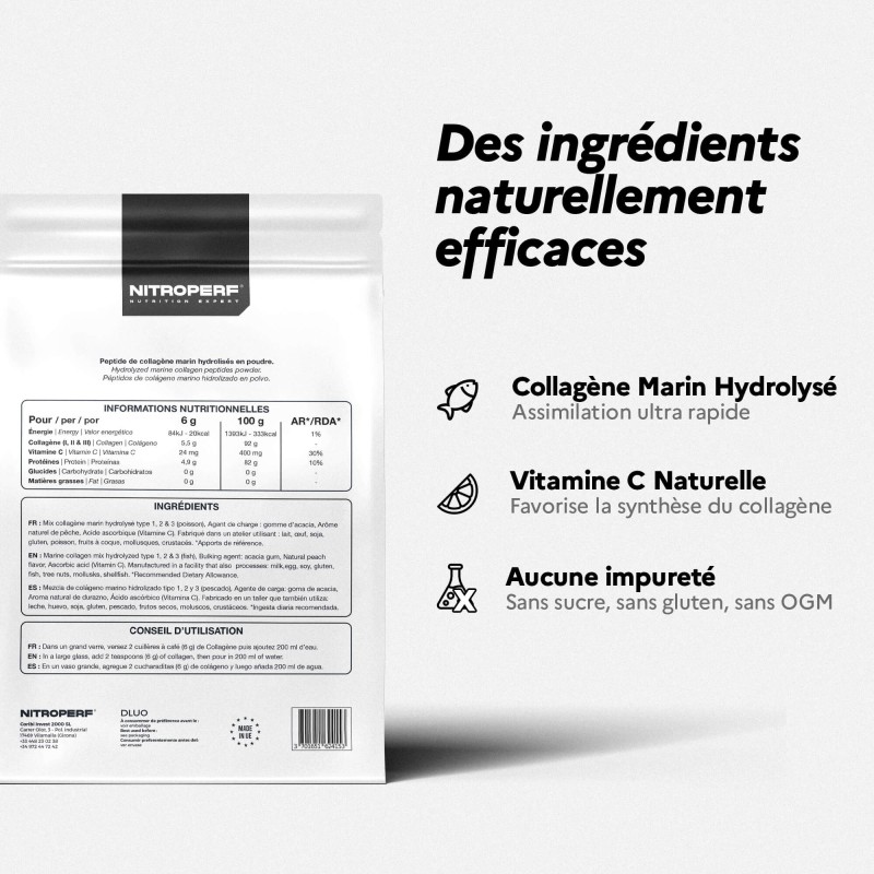 Collagène Marin & Vitamine C - NITROPERF - Ingrédients Naturels