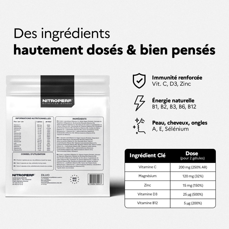 Multivitamines - NITROPERF - Ingrédients Hautement Dosés